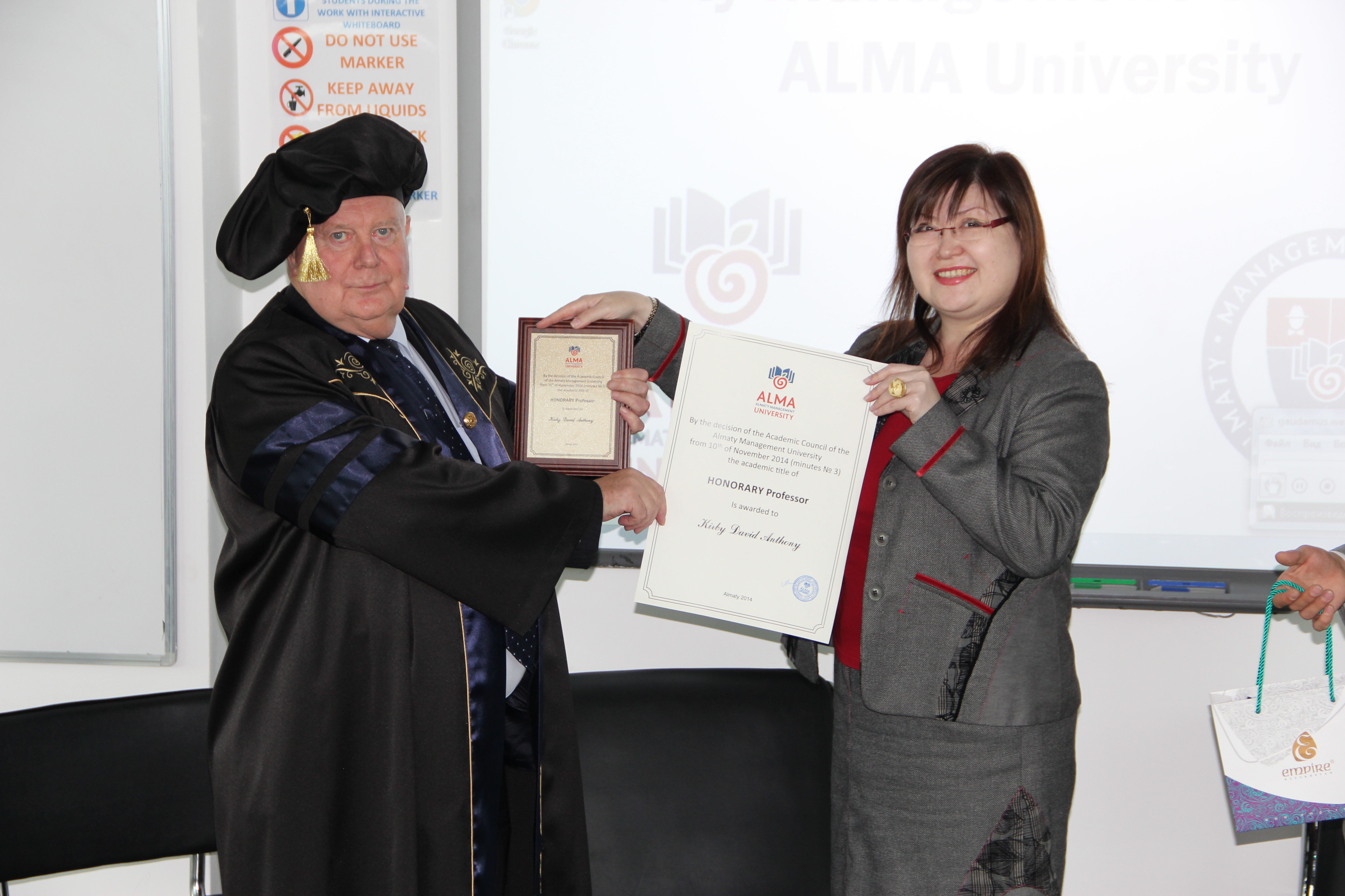 David Kirby became an honorary professor of ALMA University