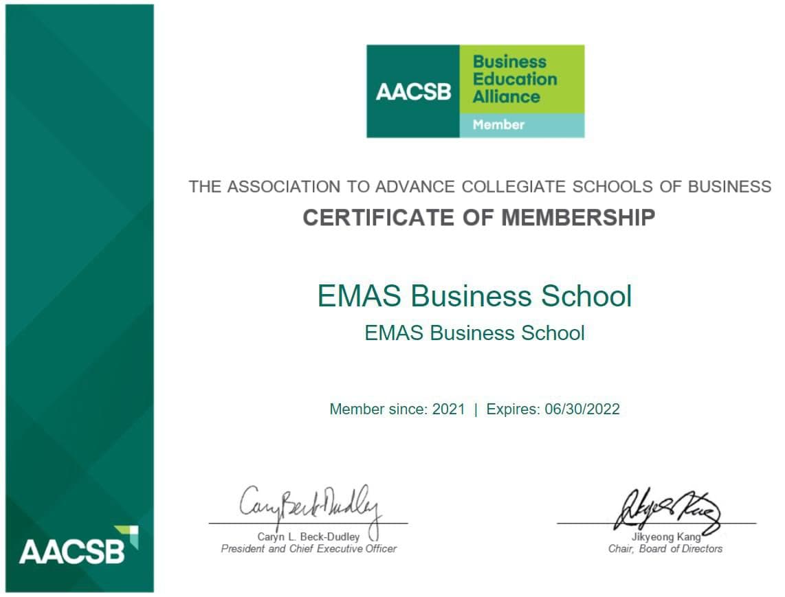 EMAS became a member of the AACSB