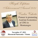 Hayek Lifetime Achievement Award 2021 to UDG Rector!