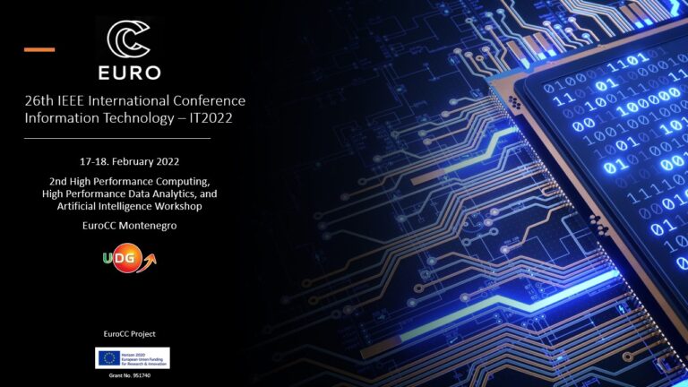 NCC Montenegro, UDG - Registration open: 2nd HPC, HPDA, and AI Workshop